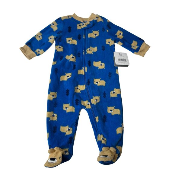 Baby Fleece Footie Pyjama – Blue – Size 3–6 Months - Picture 1 of 4